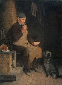 Hombre mayor en el Znüni de Albert Anker
